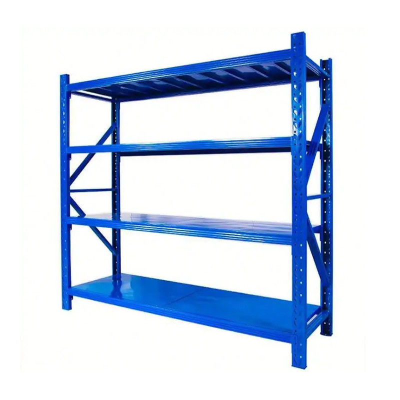 Rustproof Blue And White 4 Shelf Metal Storage Rack Powder Coated With Leveling Feet
